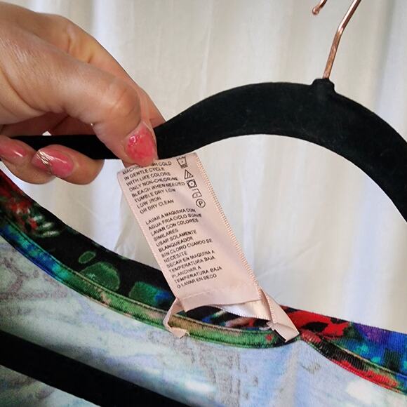 Philosophy Tunic Top Green Aqua Colorful Floral Butterfly Boho plus size XXL art - Picture 3 of 9